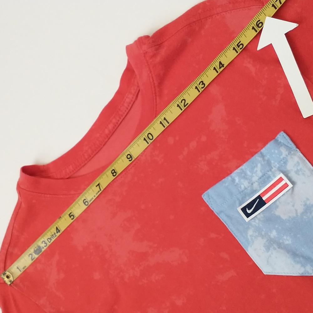 Nike Men's Red Tie Dye T-Shirt with Pocket - Picture 10 of 12